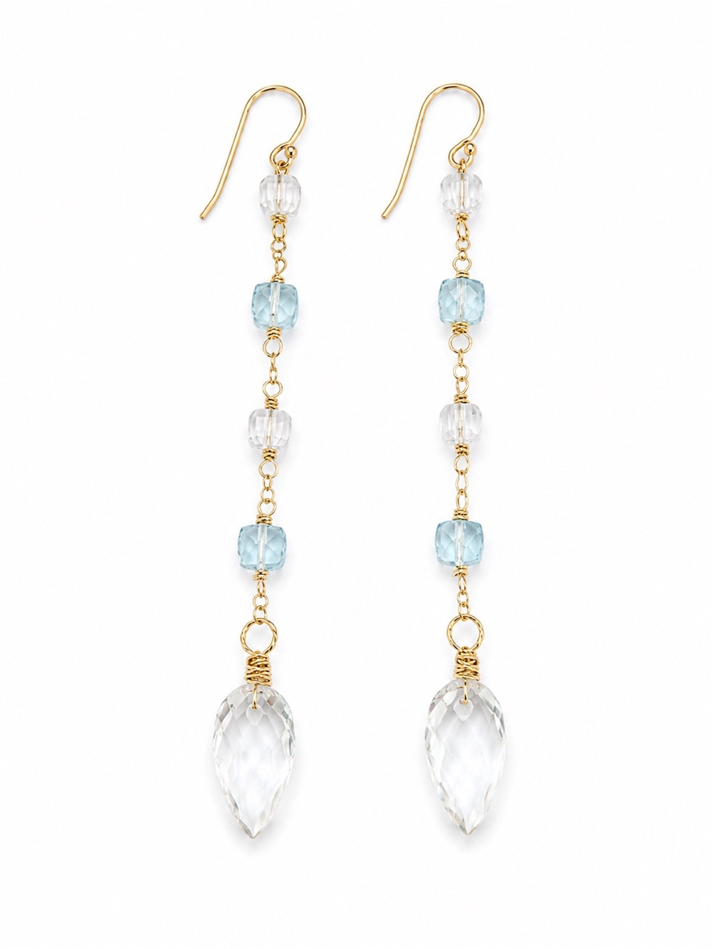 HK2 Blue and White Topaz Earrings
